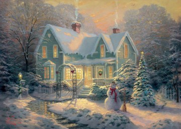 Thomas Kinkade Painting - Bendiciones de Navidad Thomas Kinkade